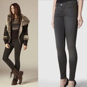 AllSaints Gray Jeans Custom Hand Painted Moon & Stars Skinny 32